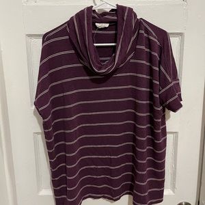 Loft purple cowl neck top size S